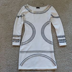 White and Gold long sleeved dress